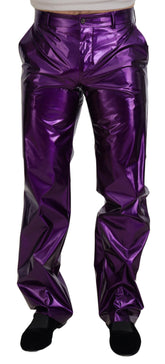 Dolce & Gabbana Purple Shining Men Casual Pants -   -  Dolce & Gabbana.